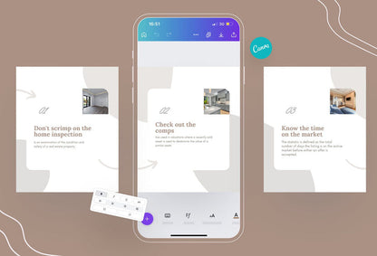 Ladystrategist Hazel Real Estate 6-Page Carousel Canva Template instagram canva templates social media templates etsy free canva templates