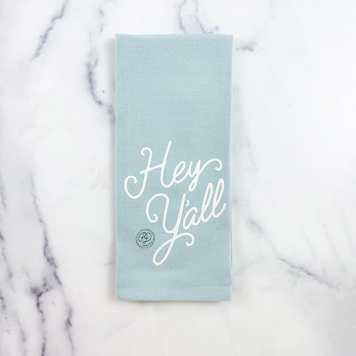 Hey Y'all script towel BLUE