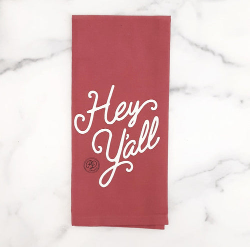 Hey Y'all Script Towel Holly Berry