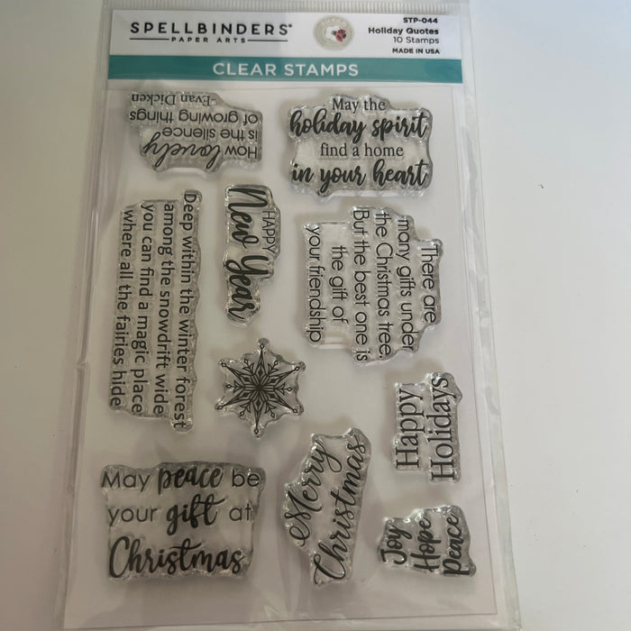 holiday quotes stamps by spellbinders