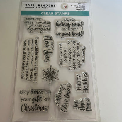 holiday quotes stamps by spellbinders