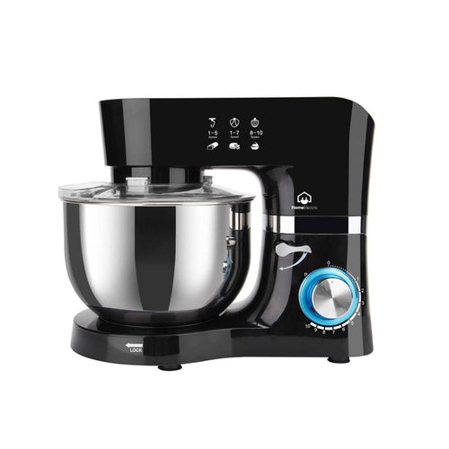 Home Electric Stand Mixer, 6.2Lit & 1.5Lit Jar, 1300Watts, 10Speeds, Black