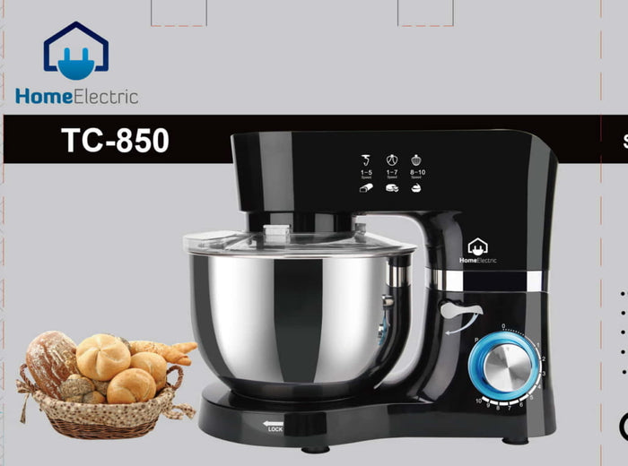 Home Electric Stand Mixer, 6.2Lit & 1.5Lit Jar, 1300Watts, 10Speeds, Black