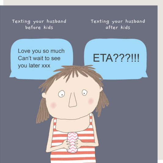 Husband Text Greetings Card