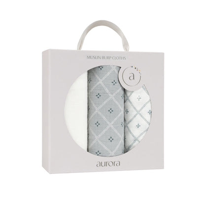 Hypoallergenic Grey Burp Cloth set