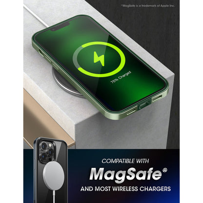 iPhone 13 Pro Max 6.7 inch Unicorn Beetle Edge Clear Bumper Case-Dark Green