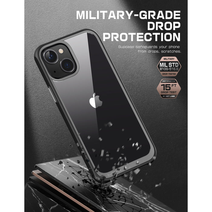 iPhone 14 6.1 inch Unicorn Beetle Style Slim Clear Case-Black