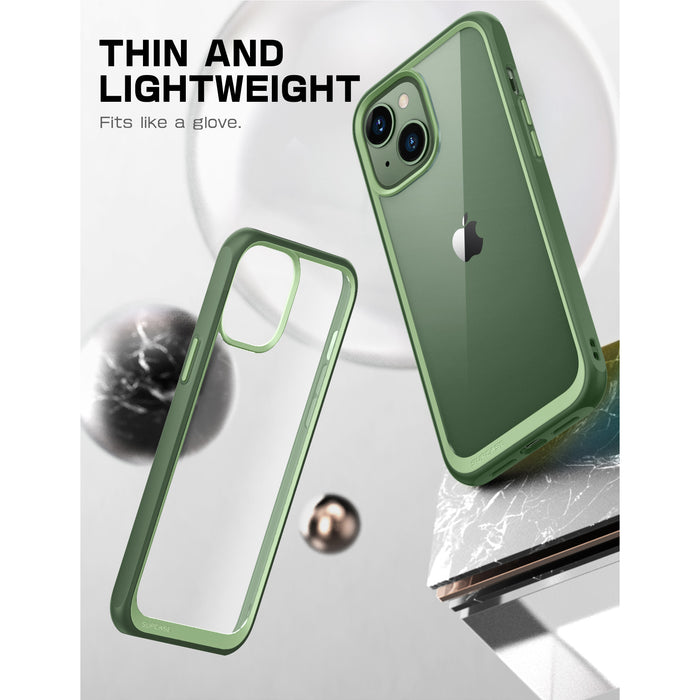 iPhone 14 6.1 inch Unicorn Beetle Style Slim Clear Case-Green