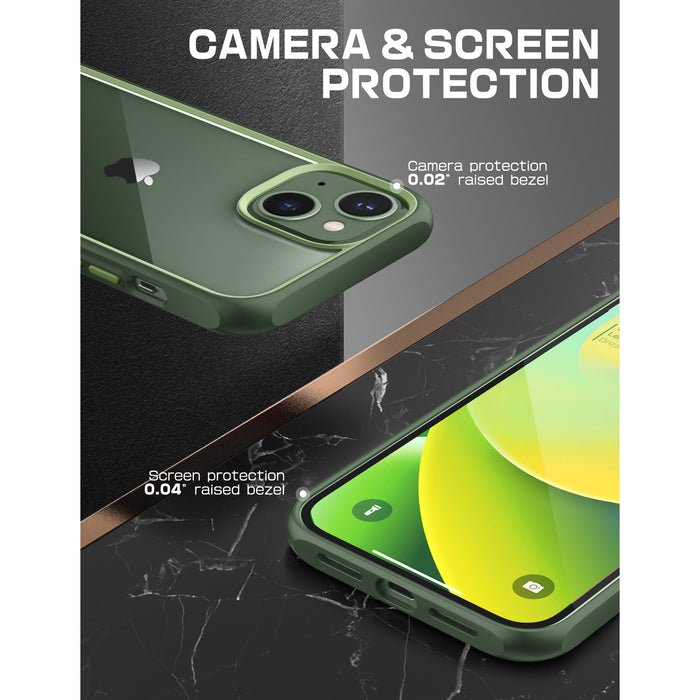 iPhone 14 6.1 inch Unicorn Beetle Style Slim Clear Case-Green