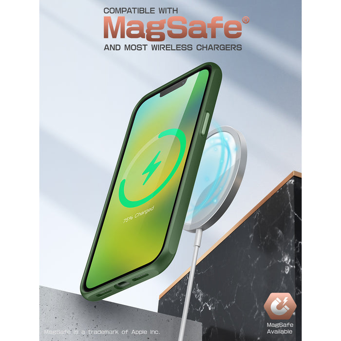 iPhone 14 6.1 inch Unicorn Beetle Style Slim Clear Case-Green