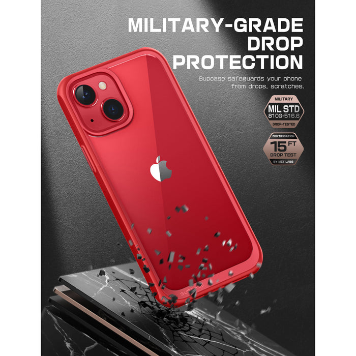 iPhone 14 6.1 inch Unicorn Beetle Style Slim Clear Case-Red
