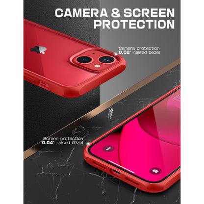 iPhone 14 6.1 inch Unicorn Beetle Style Slim Clear Case-Red