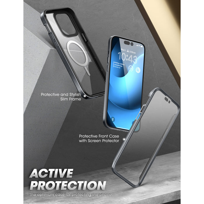 iPhone 14 Pro 6.1 inch Unicorn Beetle EDGE MAG with Screen Protector Clear Case-Black