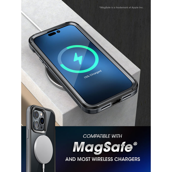 iPhone 14 Pro 6.1 inch Unicorn Beetle EDGE MAG with Screen Protector Clear Case-Black