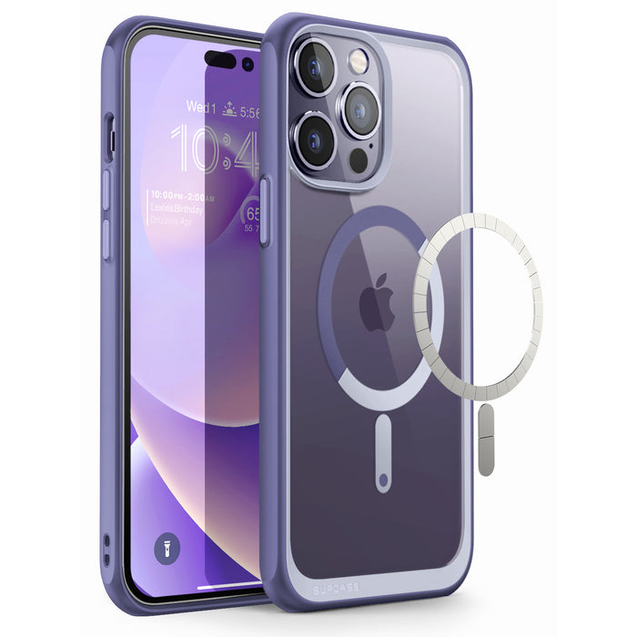 iPhone 14 Pro 6.1 inch Unicorn Beetle MAG Slim Clear MagSafe Case-Deep Purple