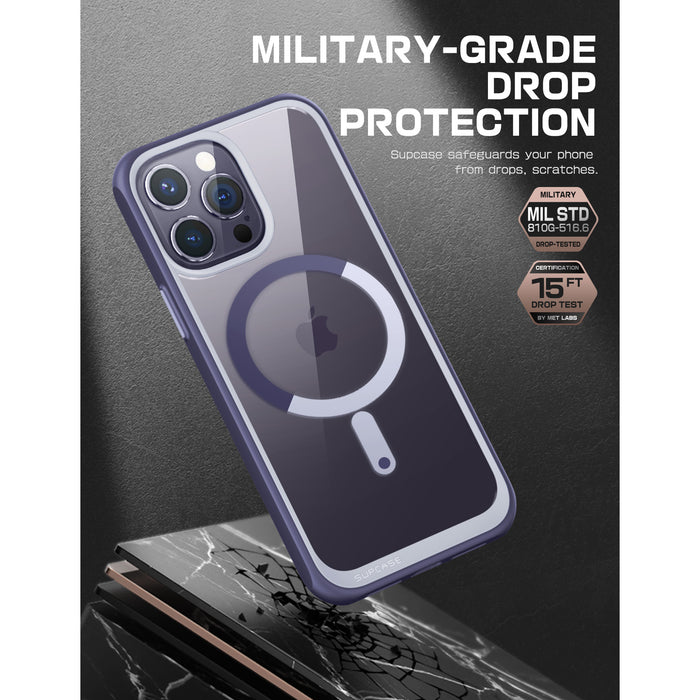iPhone 14 Pro 6.1 inch Unicorn Beetle MAG Slim Clear MagSafe Case-Deep Purple