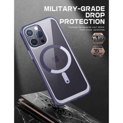 iPhone 14 Pro 6.1 inch Unicorn Beetle MAG Slim Clear MagSafe Case-Deep Purple