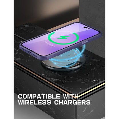 iPhone 14 Pro 6.1 inch Unicorn Beetle MAG Slim Clear MagSafe Case-Deep Purple