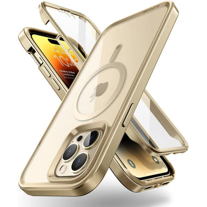 iPhone 14 Pro Max 6.7 inch Unicorn Beetle EDGE MAG with Screen Protector Clear Case-Gold