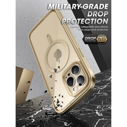 iPhone 14 Pro Max 6.7 inch Unicorn Beetle EDGE MAG with Screen Protector Clear Case-Gold