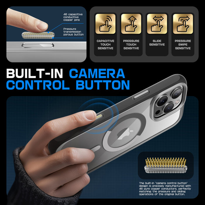 iPhone 16 Pro 6.3 inch Unicorn Beetle MAG Slim Clear MagSafe Camera Control Button Case(open box)-Gray