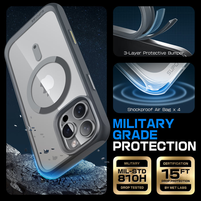 iPhone 16 Pro 6.3 inch Unicorn Beetle MAG Slim Clear MagSafe Camera Control Button Case(open box)-Gray