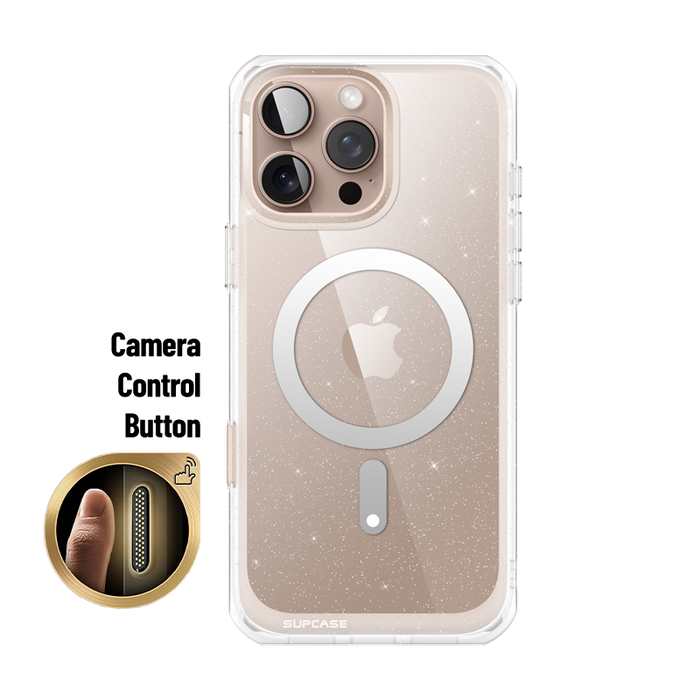 iPhone 16 Pro Max 6.9 inch Unicorn Beetle MAG Slim Clear MagSafe Camera Control Button Case(open box)-Glitter Pink