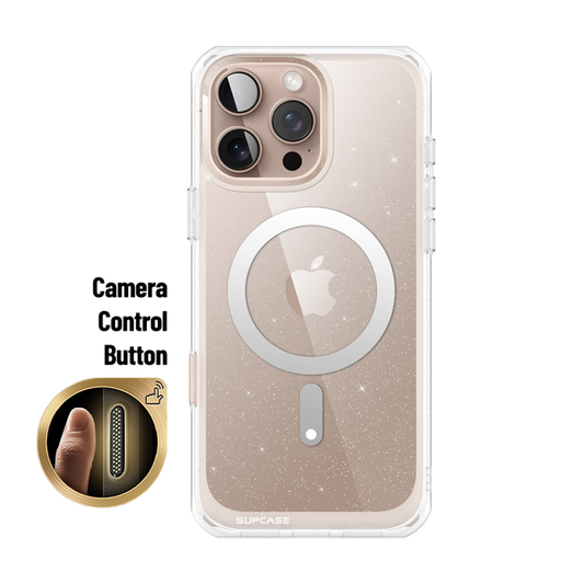 iPhone 16 Pro Max 6.9 inch Unicorn Beetle MAG Slim Clear MagSafe Camera Control Button Case(open box)-Glitter Pink