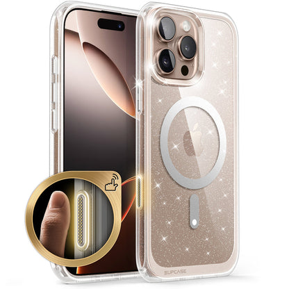 iPhone 16 Pro Max 6.9 inch Unicorn Beetle MAG Slim Clear MagSafe Camera Control Button Case(open box)-Glitter Pink