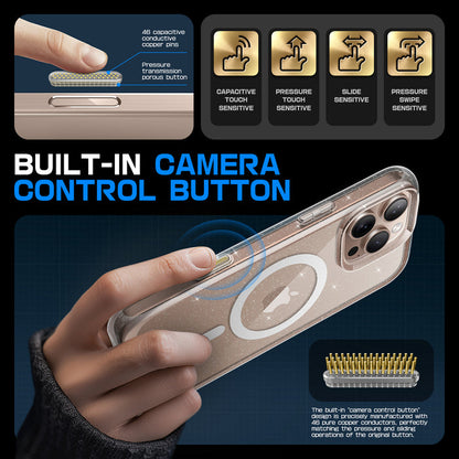 iPhone 16 Pro Max 6.9 inch Unicorn Beetle MAG Slim Clear MagSafe Camera Control Button Case(open box)-Glitter Pink