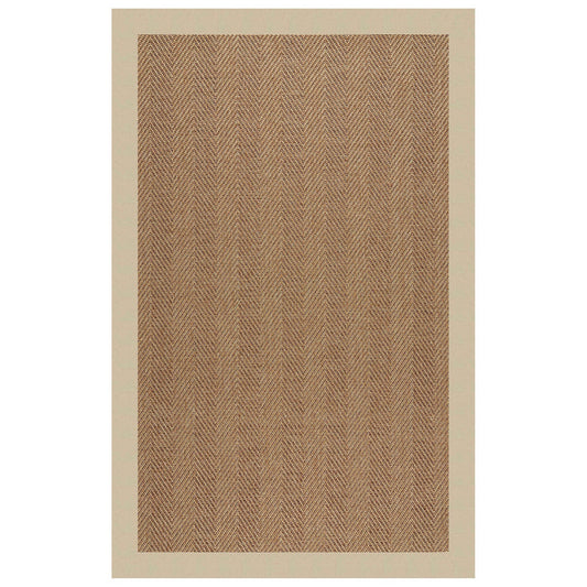 Islamorada-Herringbone Canvas Antique Beige Indoor/Outdoor Bordere Rectangle image
