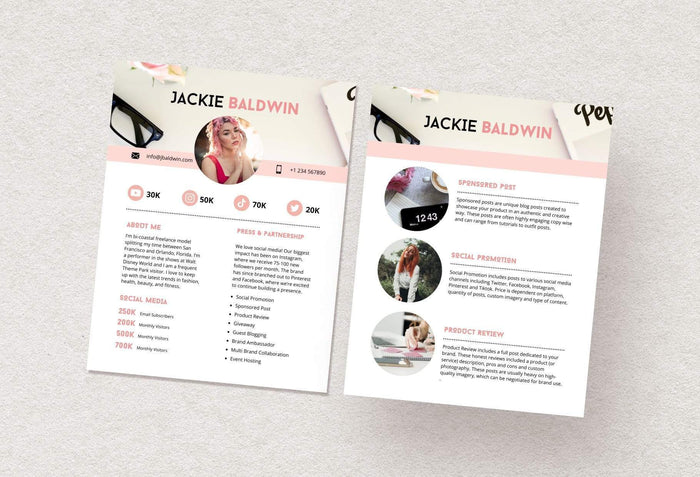 Ladystrategist Jackie Baldwin Media Kit Canva Template for Influencers instagram canva templates social media templates etsy free canva templates