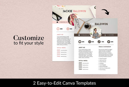 Ladystrategist Jackie Media Kit Canva Template for Influencers instagram canva templates social media templates etsy free canva templates