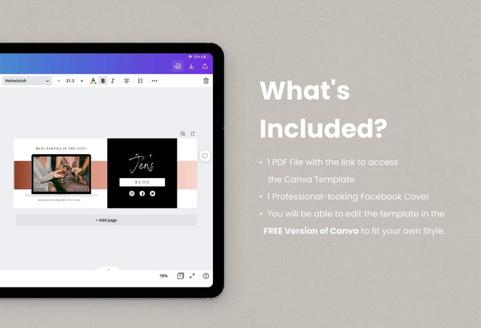 Ladystrategist Jens Facebook Cover Canva Template instagram canva templates social media templates etsy free canva templates