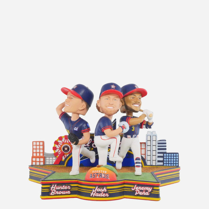 Josh Hader, Hunter Brown & Jeremy Pena Houston Astros 2025 MLB All-Star Mini Bobblehead Scene MLB Bobblehead
