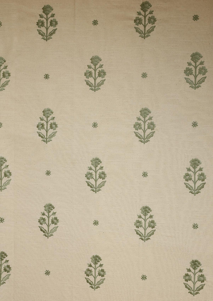 Juhi Green | 100% Cotton Embroidered | Light Reduction Fabric