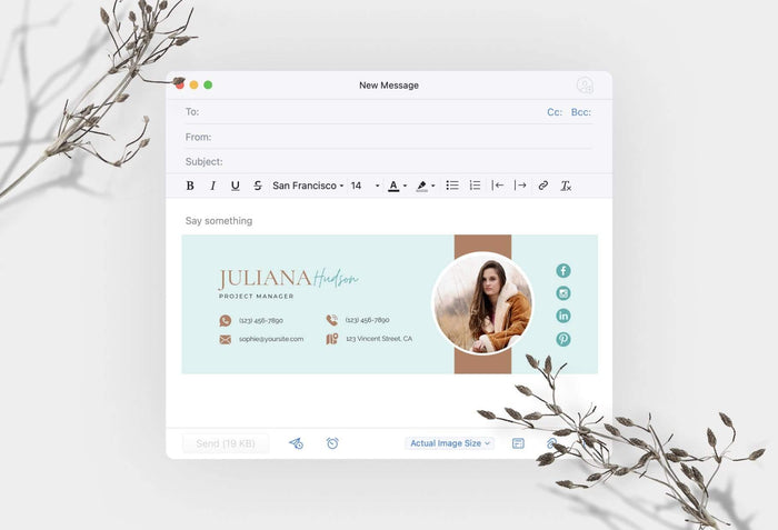Ladystrategist Juliana Email Signature Template Editable Canva Template Rose Gold instagram canva templates social media templates etsy free canva templates