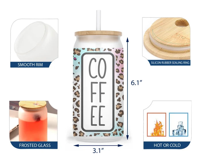 Jungle Java | 16 oz Glass Tumbler