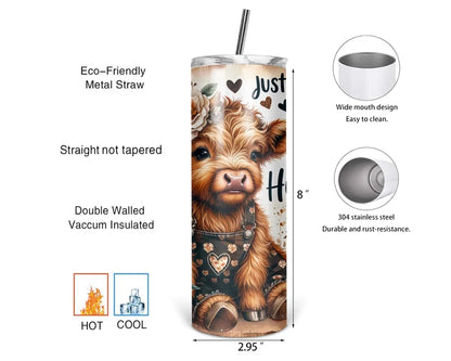 Just A Girl Who Loves Cows – Highland Cow | 20 oz Tumbler