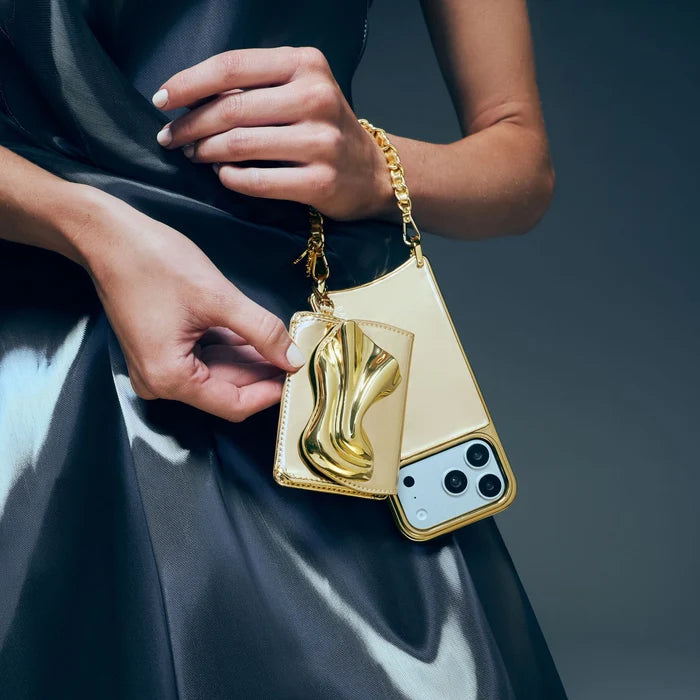 Kaia Wristlet Phone Case - Gold Patent/Gold