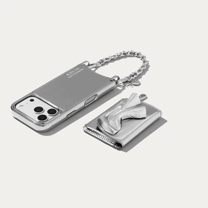 Kaia Wristlet Phone Case - Silver/Chrome Silver