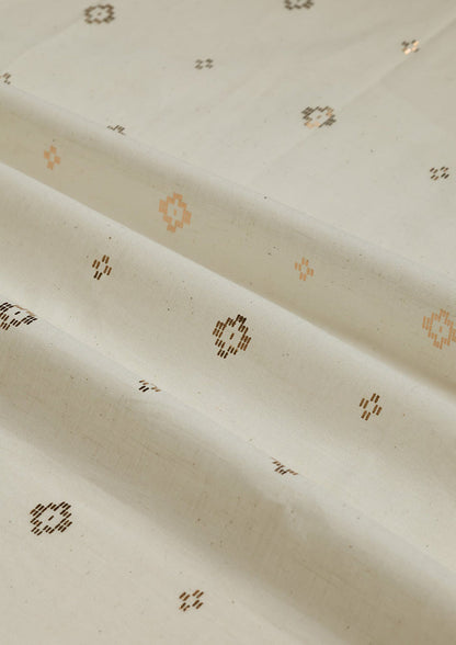 Kani Beige & Copper | 100% Cotton Sheer Foil Print | Light Filtering Fabric