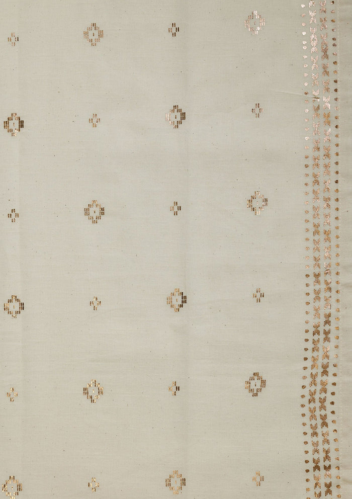 Kani Beige & Copper | 100% Cotton Sheer Foil Print | Light Filtering Fabric
