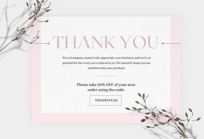 Ladystrategist Karen Printable Thank You Card Packaging Insert Note Canva Template instagram canva templates social media templates etsy free canva templates