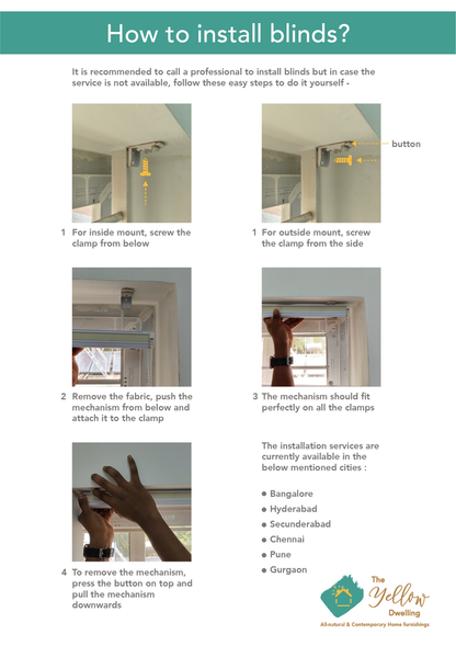 The Yellow Dwelling Roman Blind Mechanism Installation Guide