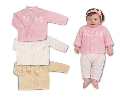 Knitted Baby Girls Cardigan with Bows - (PK6) (NB-9m) BW-10-1010_09