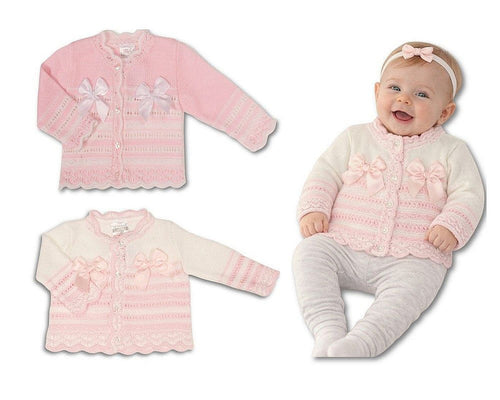 Knitted Baby Girls Cardigan with Bows - (PK6) (NB-9m) BW-10-1011_09