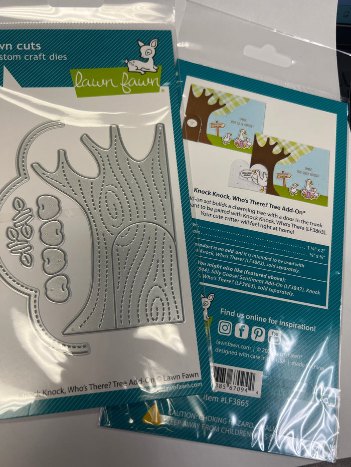 knock knock who's there tree add on die set by Lawn Fawn