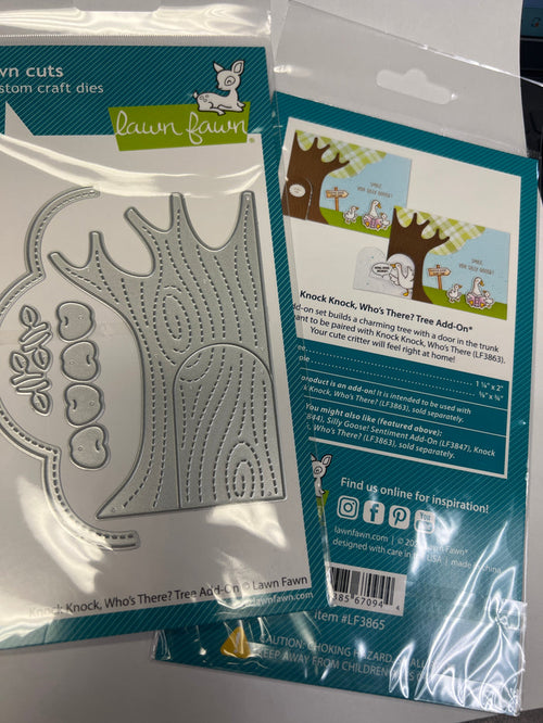 knock knock who's there tree add on die set by Lawn Fawn
