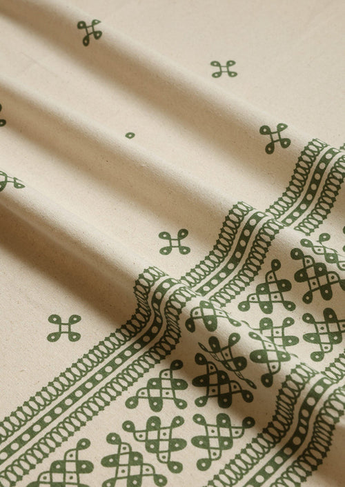 Kolam Pepper Green | 100% Cotton Printed | Light Reduction Fabric